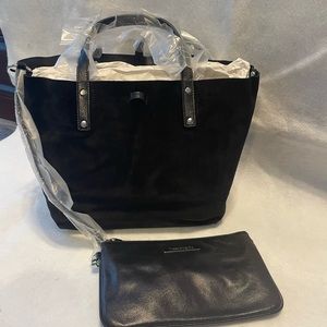 Authentic Tiffany black suede/metallic reversible tote